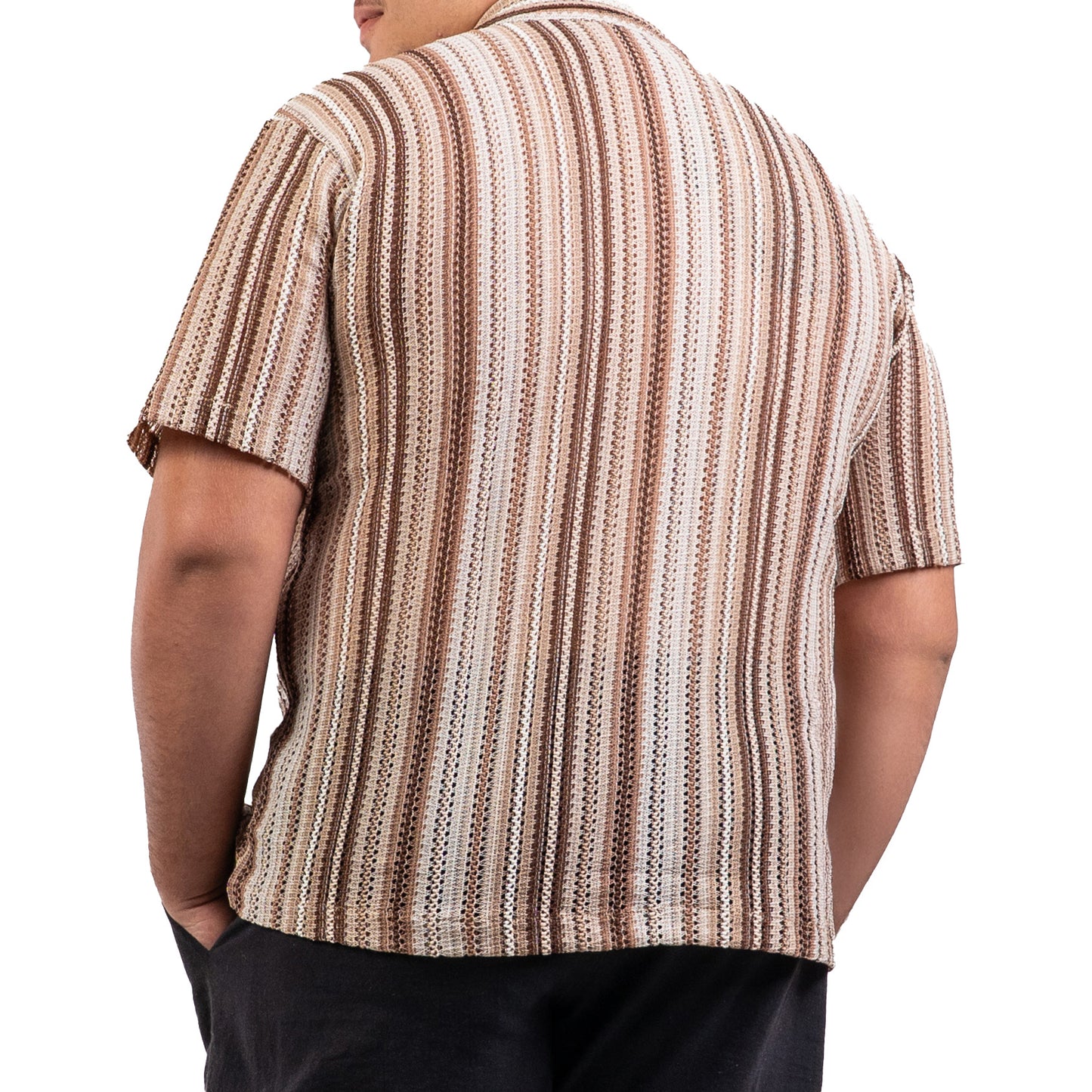 Chemise ajourée marron