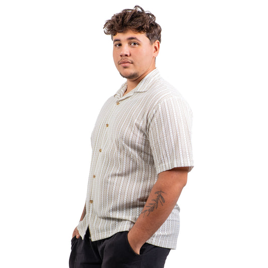 Chemise rayé blanc/beige