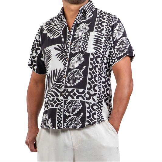 Chemise fleurie noir