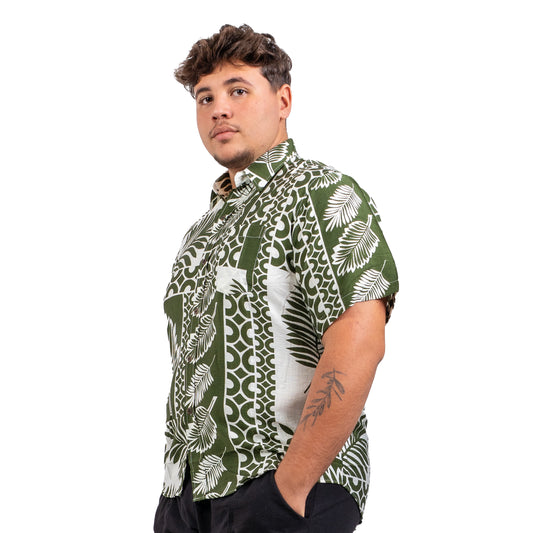 Chemise fleurie vert