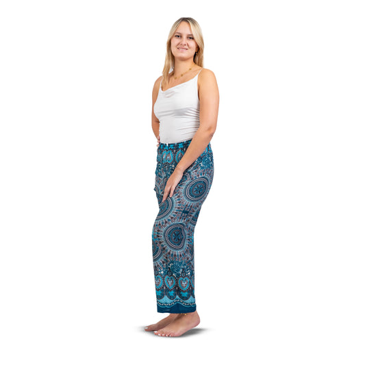Pantalon femme bleu coupe droite