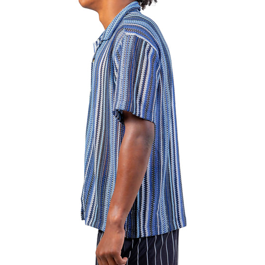 Chemise ajourée bleu