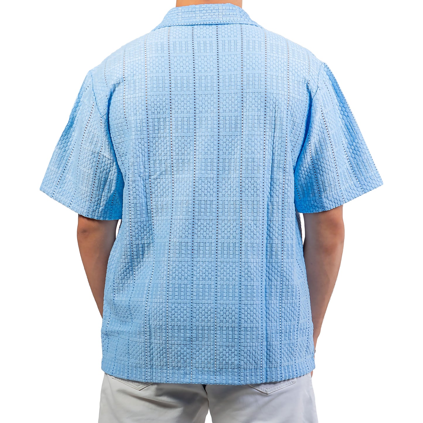 Chemise ajourée bleu