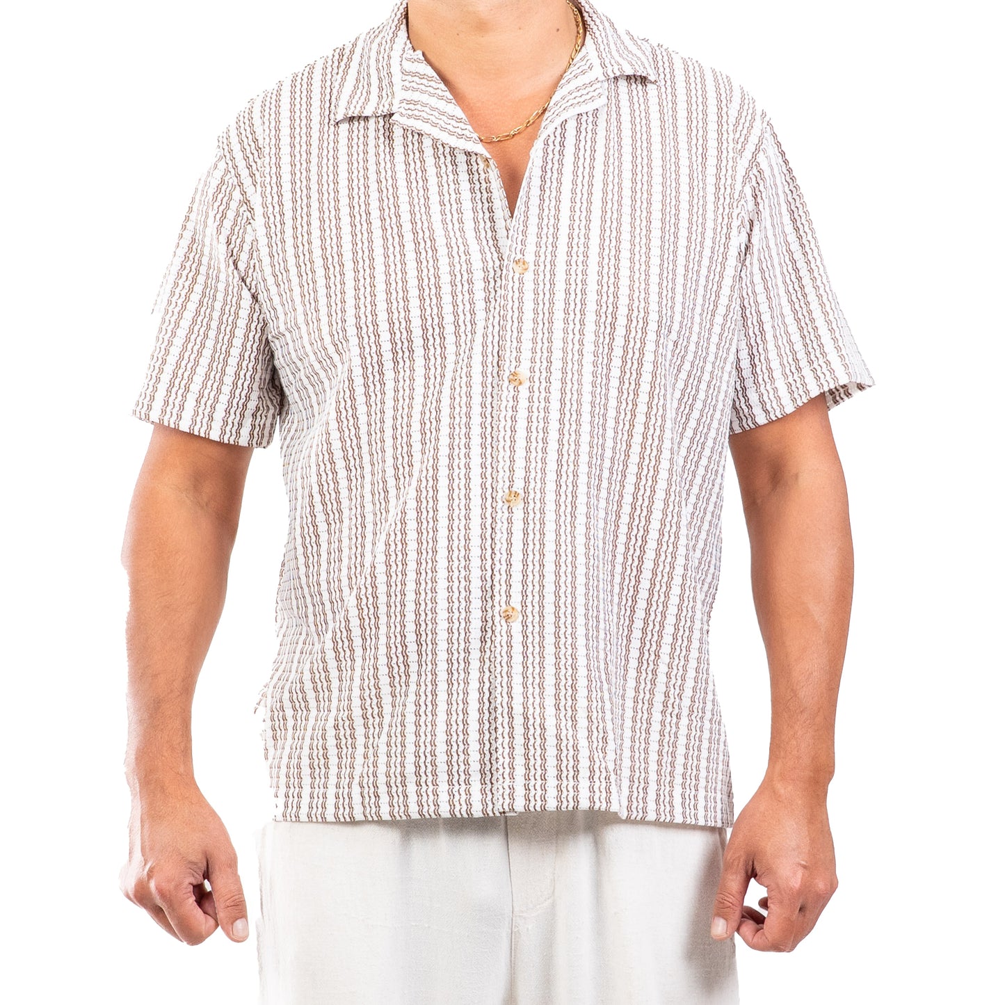 Chemise rayé blanc/marron