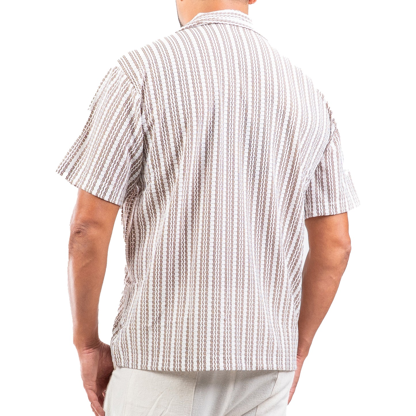 Chemise rayé blanc/marron