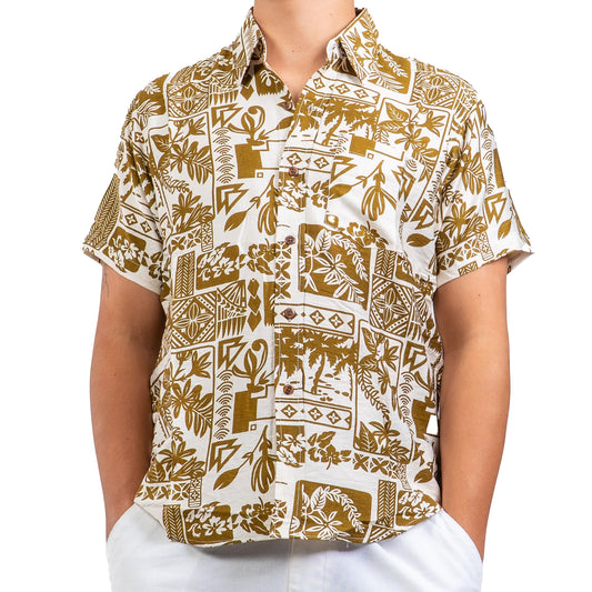 Chemise fleurie marron