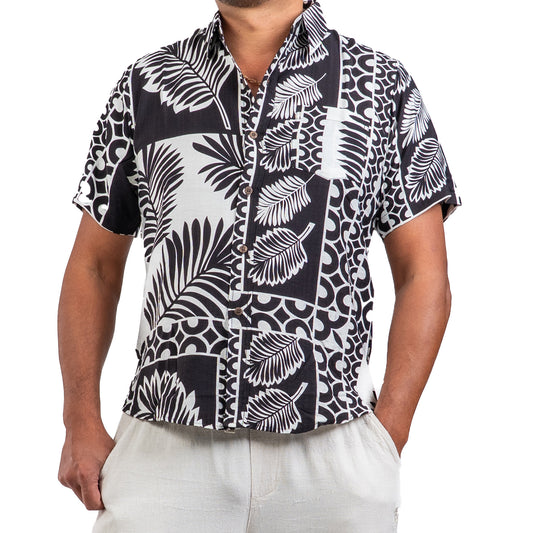 Chemise fleurie noir