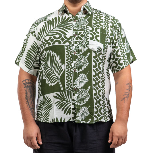 Chemise fleurie vert