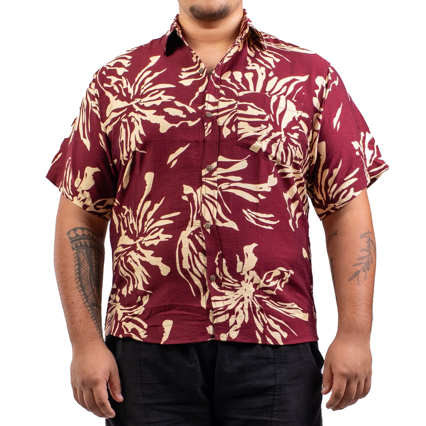 Chemise à motif floral exotique