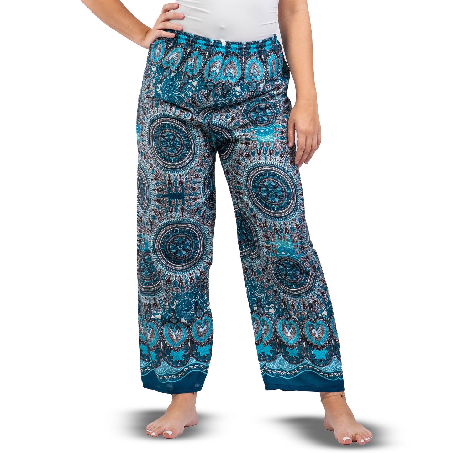 Pantalon femme bleu coupe droite