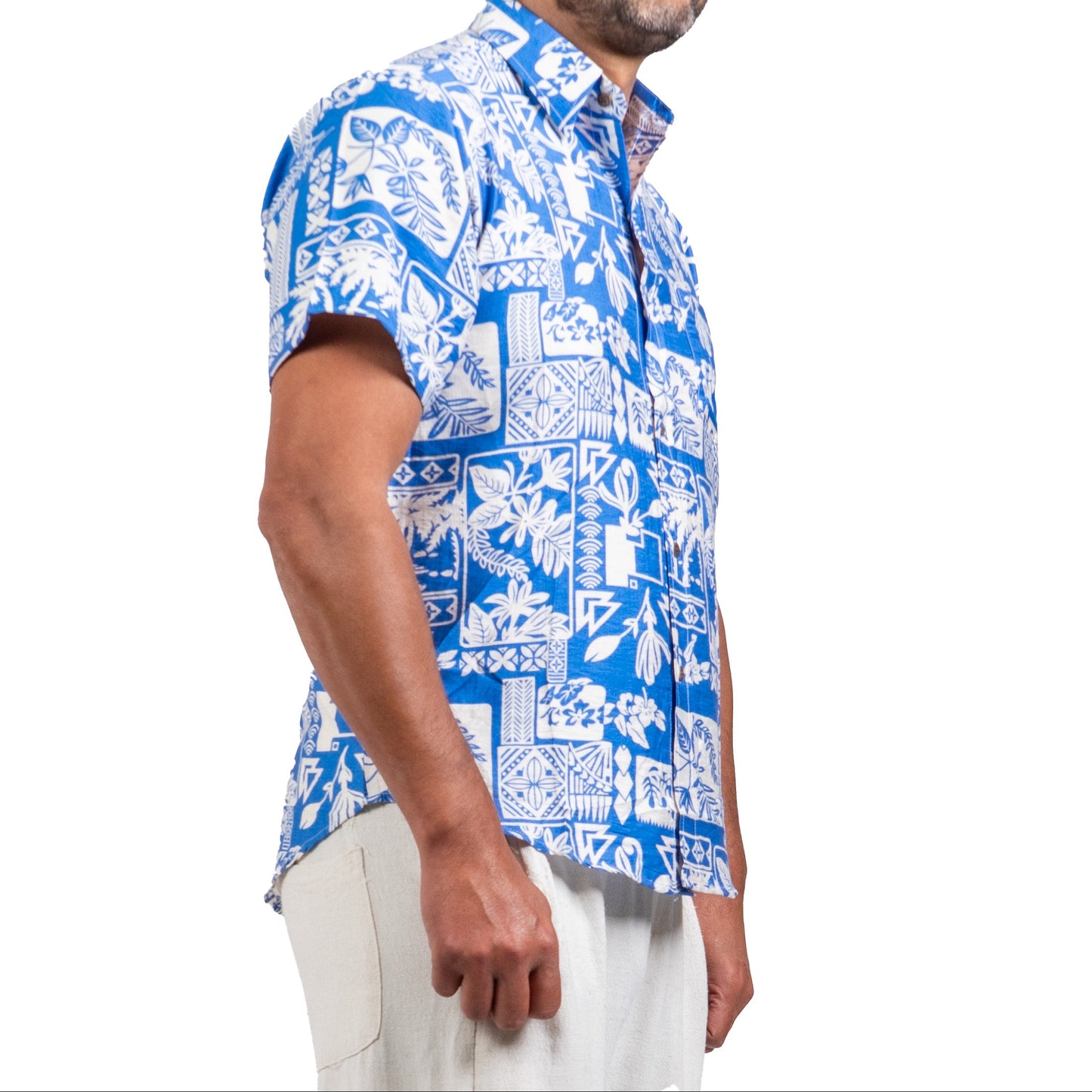 Chemise fleurie bleu