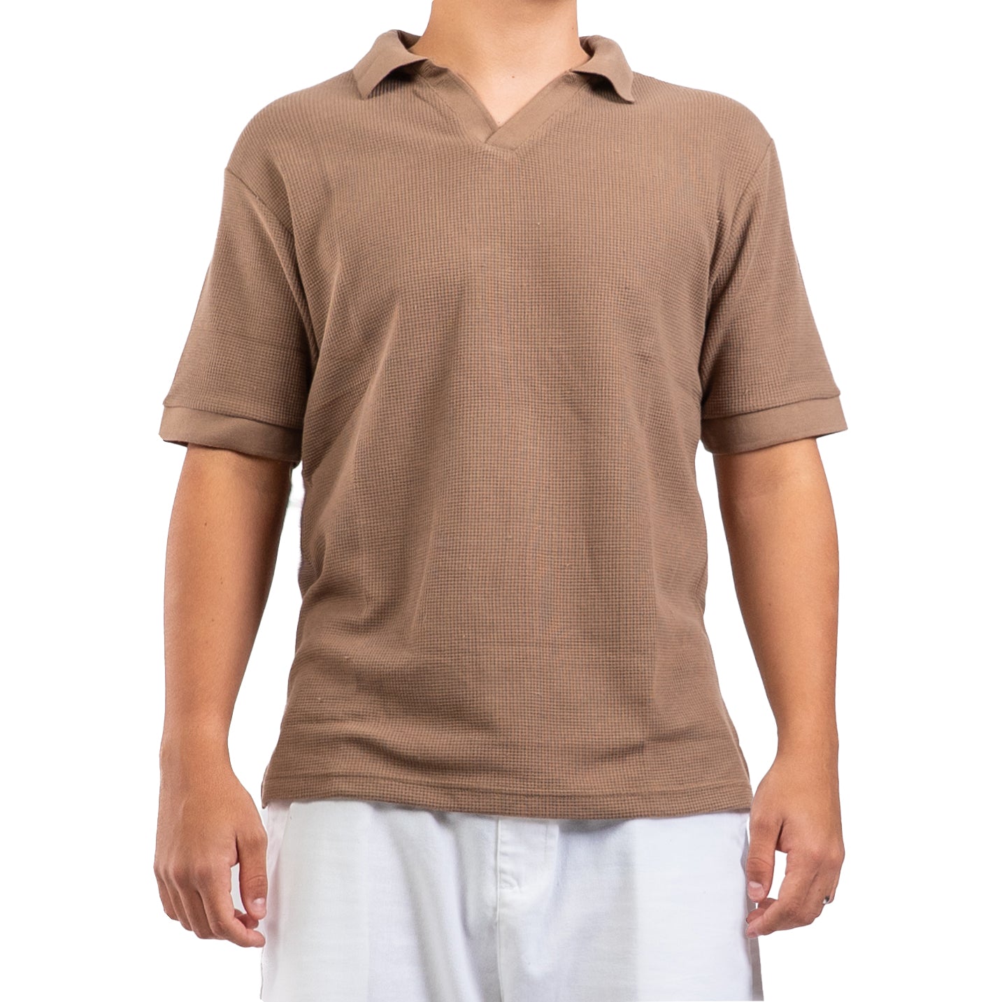 Polo uni marron
