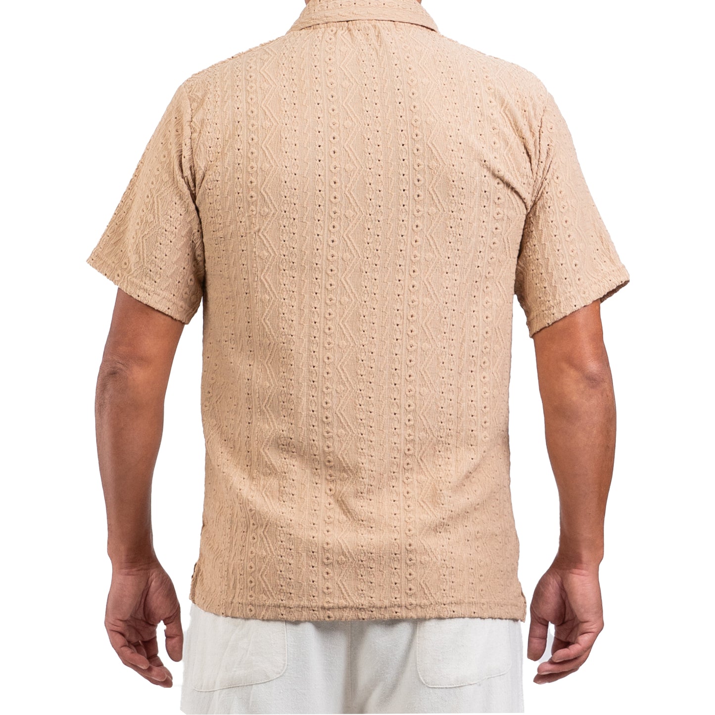 Polo ajourée marron clair