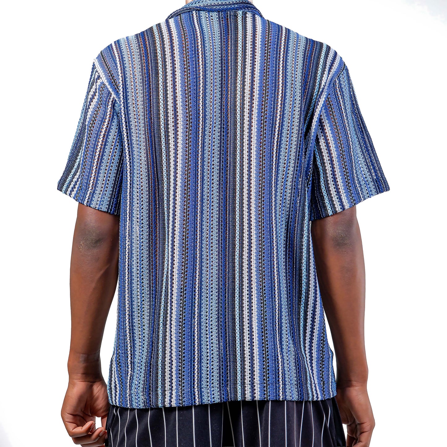 Chemise ajourée bleu