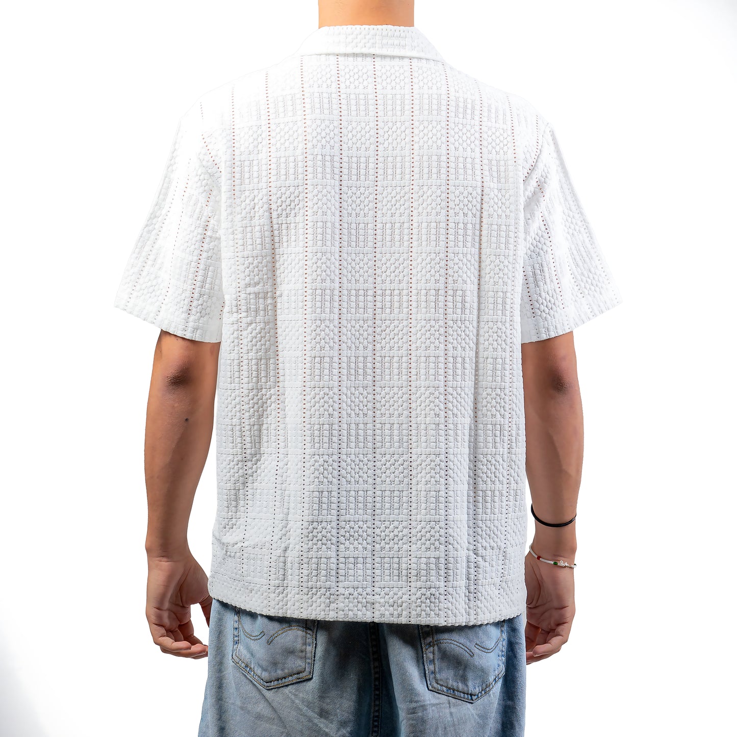 Chemise ajourée blanc