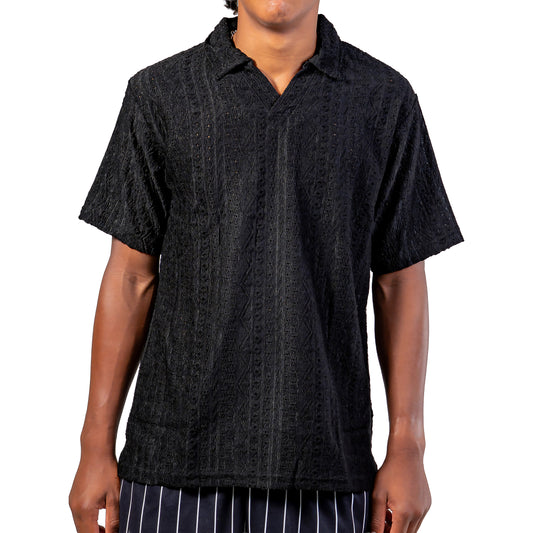 Polo ajouré noir