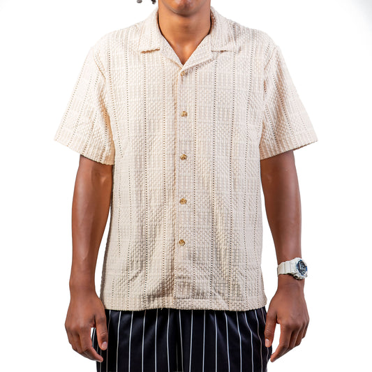 Chemise ajourée crème