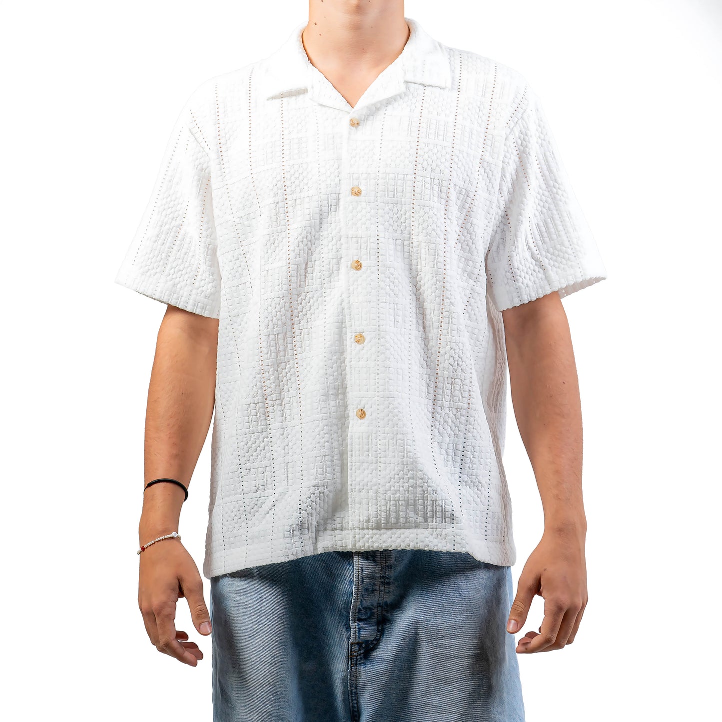 Chemise ajourée blanc